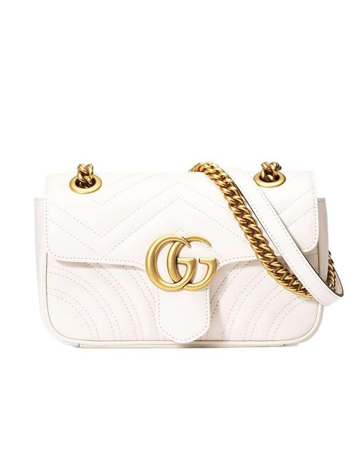 Gucci Natural gg Marmont Mini Matelassé Leather Shoulder Bag Handbag