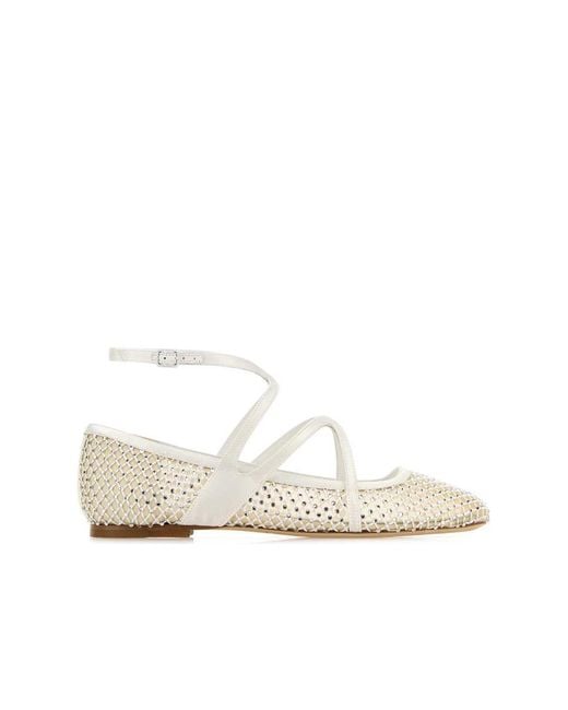Jimmy Choo White Astoria Flat Ballerinas