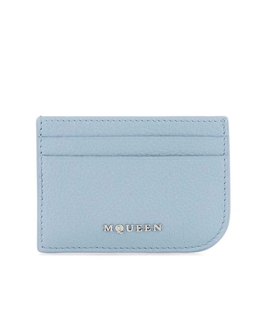 Alexander McQueen Blue Sling Card Case