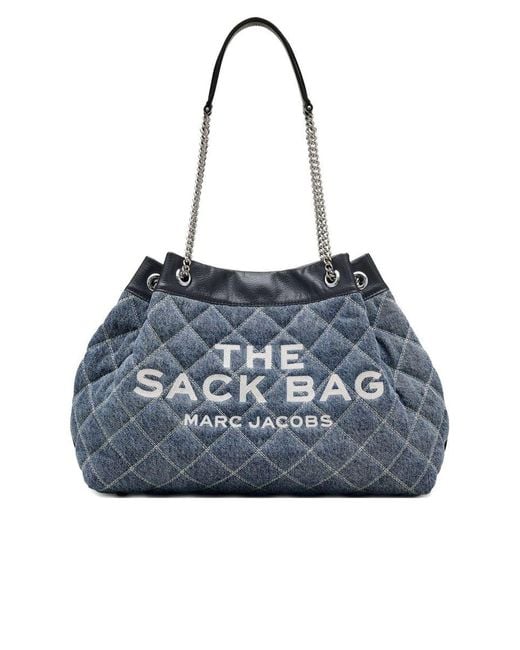 Marc Jacobs Blue The Chain Sack Cotton Shoulder Bag