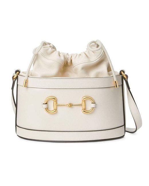 Gucci White Horsebit 1955 Bucket Bag