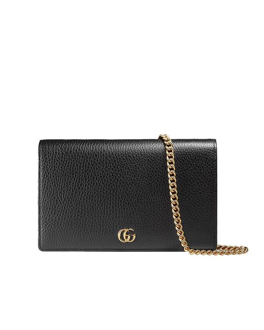 Gucci Black gg Marmont Leather Mini Chain Mini Bag