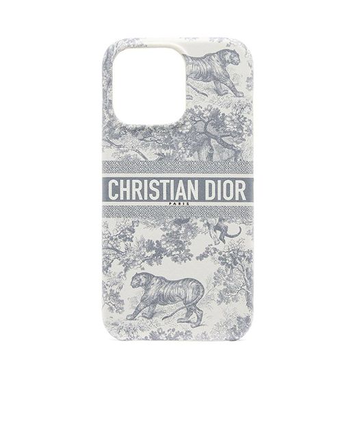 Dior White Case Iphone 13 Pro In Grey Toile De Jouy