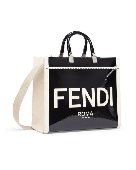 Fendi Sunshine Medium - Black leather shopper