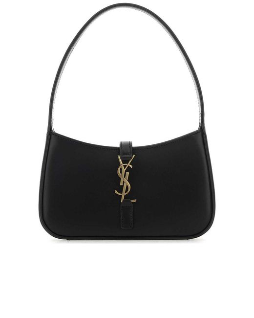 Saint Laurent Black Mini Le 5 À 7 In Smooth Leather Clutch Bag