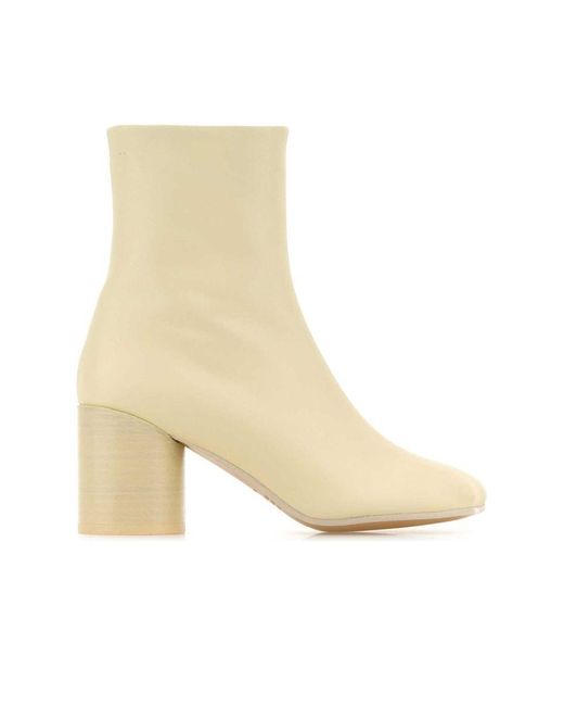 MM6 by Maison Martin Margiela White Leather Ankle Boot