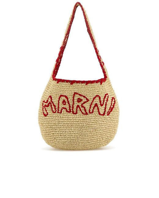 Marni White Hobo Medium Bag
