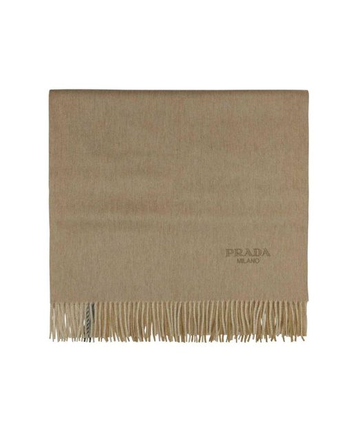 Prada Natural Twotone Cashmere Blend Blanket