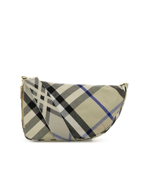 Burberry Gray Medium Shield Messenger Bag