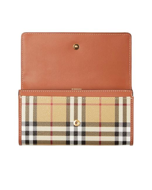 Burberry Natural Check Continental Wallet White Wallet One-size Leather