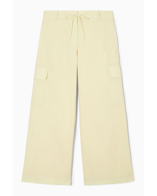 COS Natural Wide-leg Wool Cargo Pants