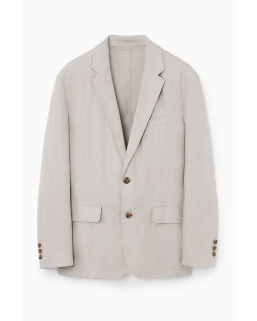COS White Unstructured Linen Blazer - Regular for men