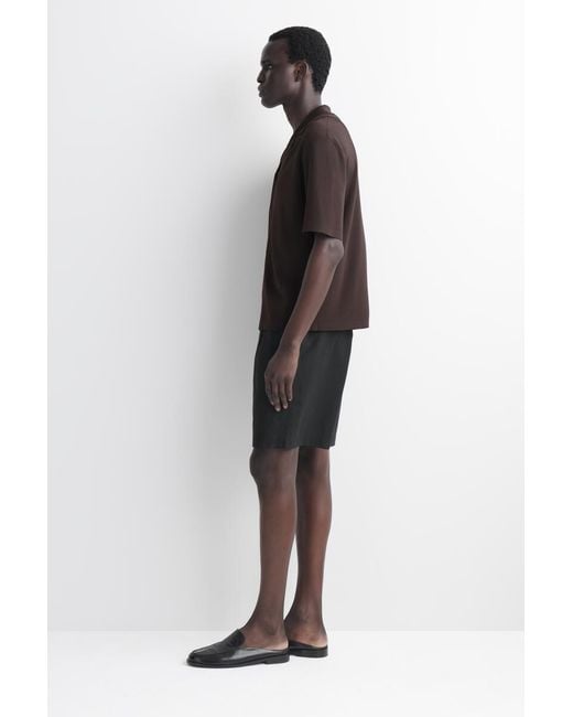 COS Black Elasticated Cotton Shorts for men