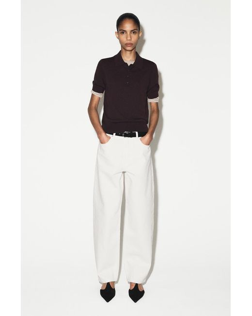 COS Blue Shrunken Wool-Blend Polo Shirt
