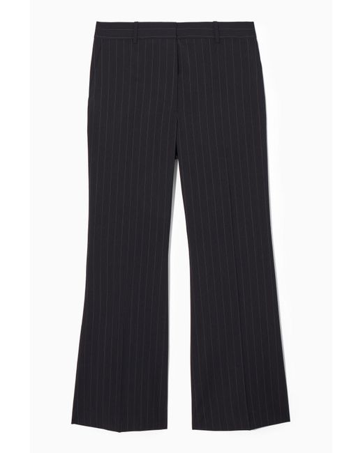 COS Blue Regular Flared Wool Pants