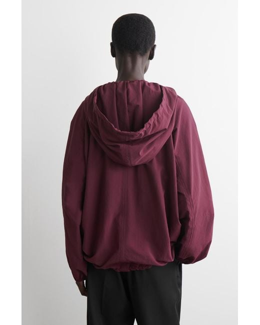 COS Purple Technical Hooded Parka Jacket