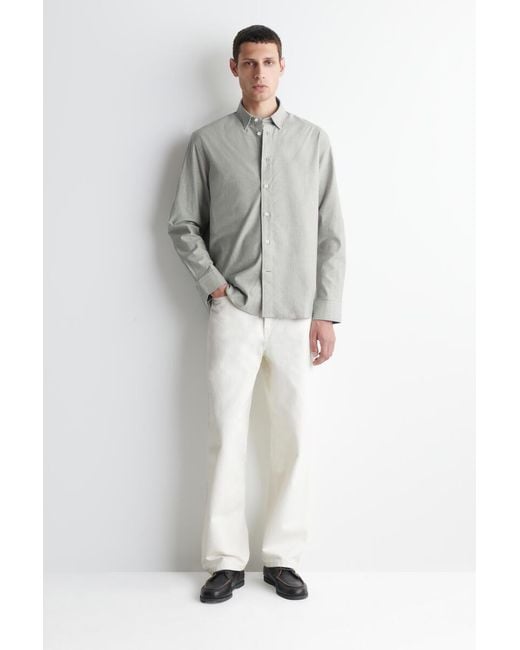 COS Gray Cotton Oxford Shirt for men