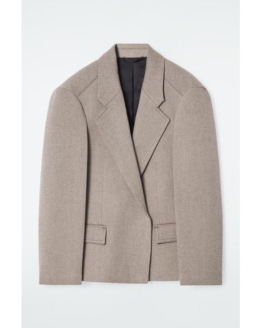 COS Brown Oversized EXAGGERATED-SHOULDER Blazer