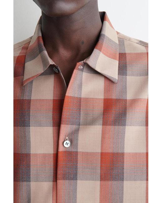 COS Red Checked Wool-Blend Shirt for men