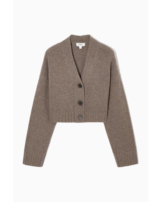 COS Chunky Cropped Cashmere-blend Cardigan in Brown | Lyst COS Chunky Cropped Cashmere-blend Cardigan in Brown | Lyst