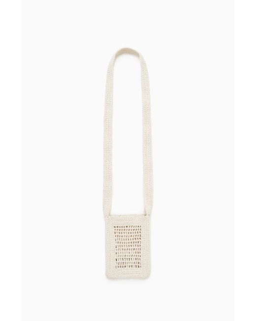 COS White Mini Crochet Crossbody Bag for men