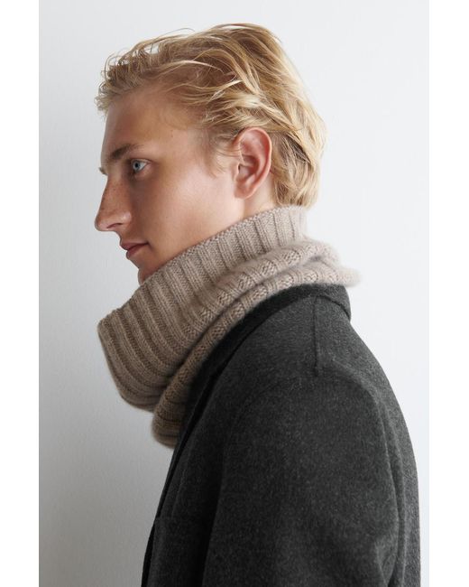 COS Natural Chunky Ribbed Cashmere Snood for men