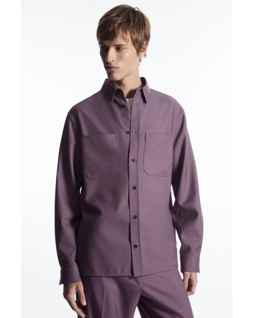 COS Purple Relaxed Utility Shirt for men