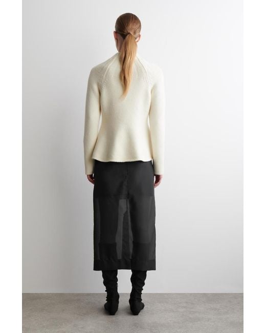 COS Black Sheer Column Skirt