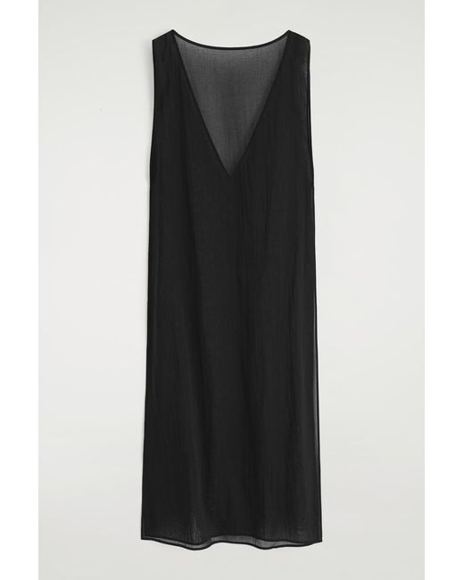 COS Black Open-Side Sheer Tunic