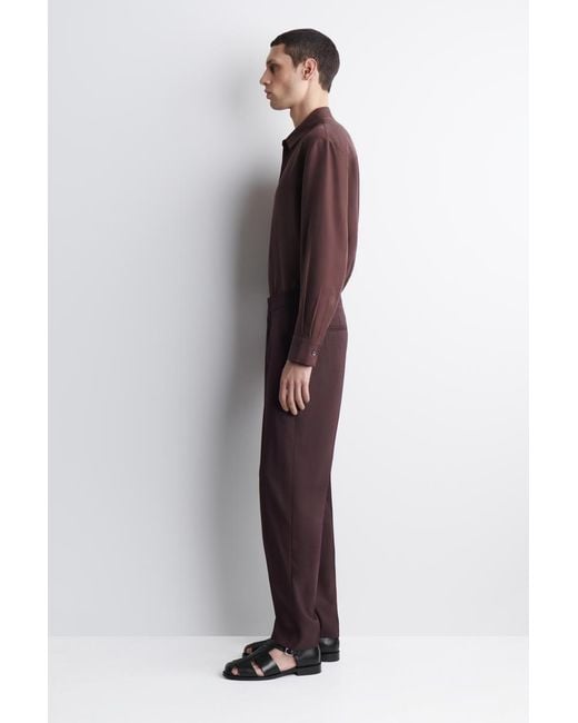 COS Purple Fluid Wool Slim-Fit Pants for men