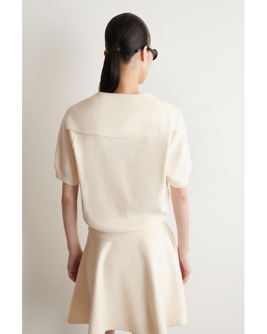 COS Natural Sailor-Collar Knitted Top