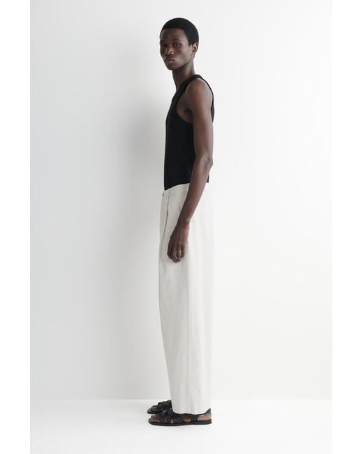 COS Black Slim Ribbed Cotton Tank Top for men