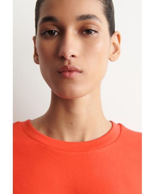 COS Red Oversized Boxy Cotton T-Shirt