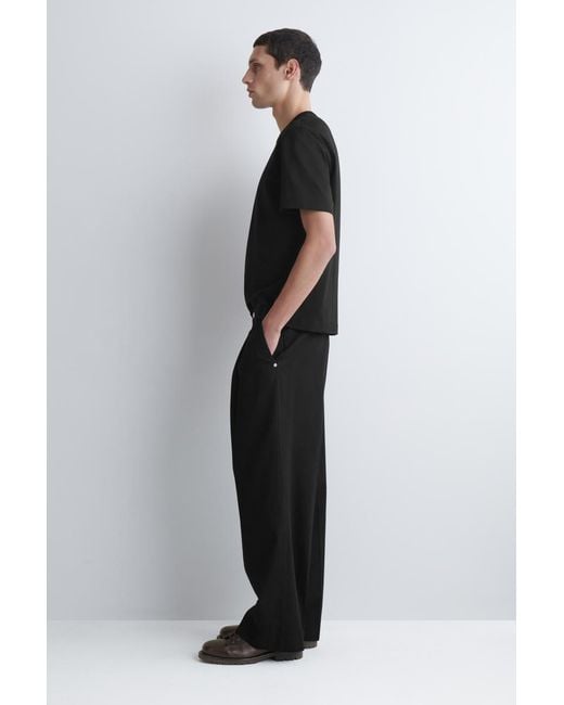 COS Black Interlock Cotton Crew-Neck T-Shirt for men