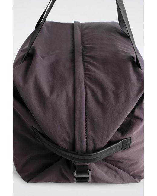 COS Brown Leather-Detail Duffle Bag for men