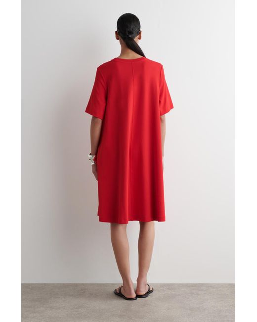 COS Women's Red A-Line Mini T-Shirt Dress