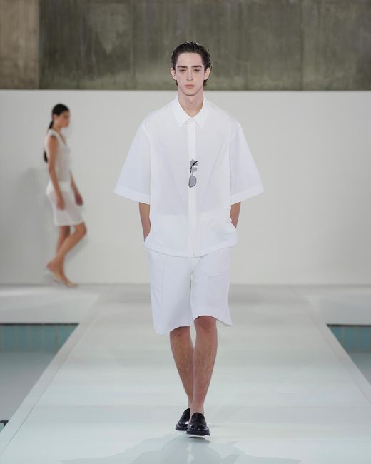 COS White Tailored Short-Sleeved Cotton Shirt for men