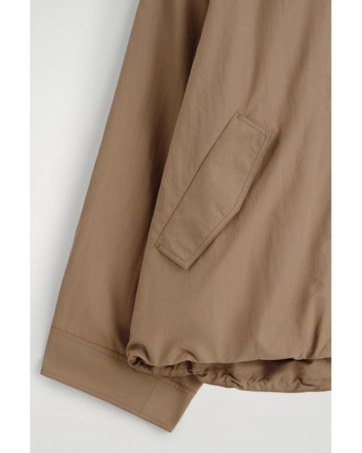 COS Nylon Funnel-Neck Jacket in Natural | Lyst