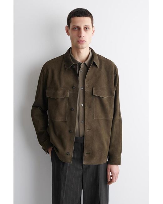 COS Brown Suede Trucker Jacket for men