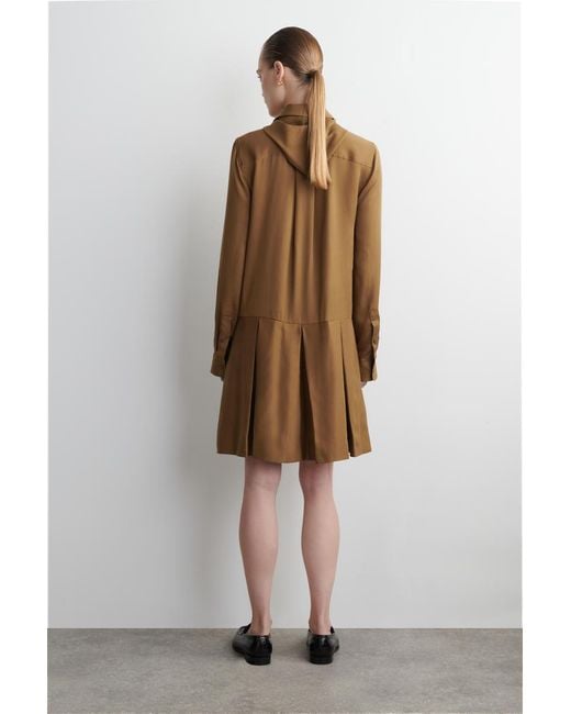 COS Natural Scarf-Detail Dropped-Waist Mini Dress