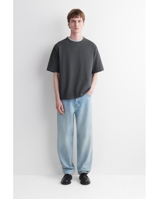 COS Gray Relaxed Heavyweight Washed-Cotton T-Shirt for men