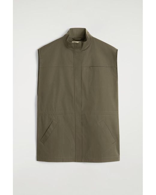 COS Green Mock-Neck Utility Vest