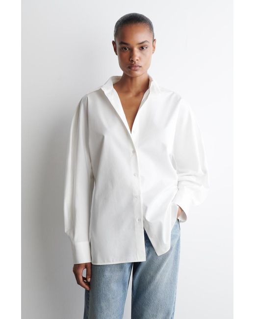 COS White Rounded Pima Cotton Shirt