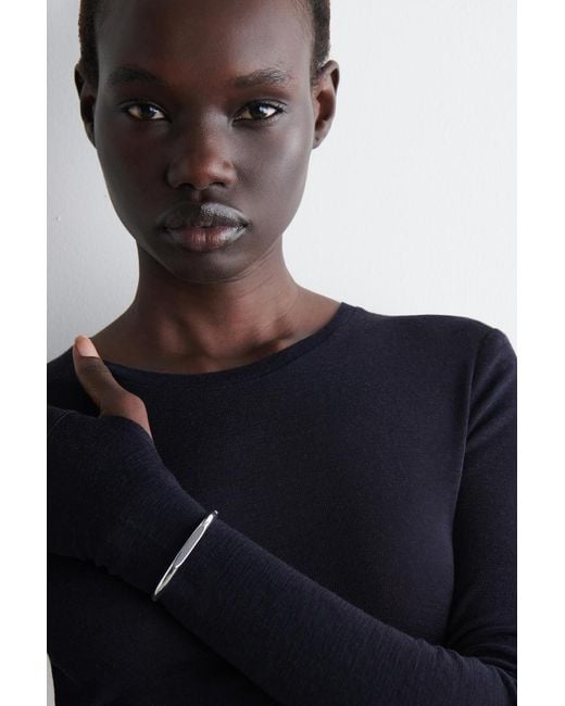 COS Blue Slim Merino Wool Sweater