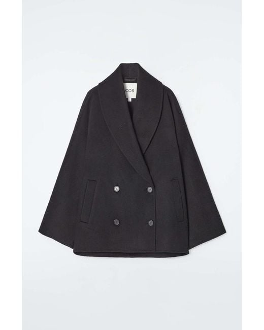 COS Blue Double-faced Wool Pea Coat