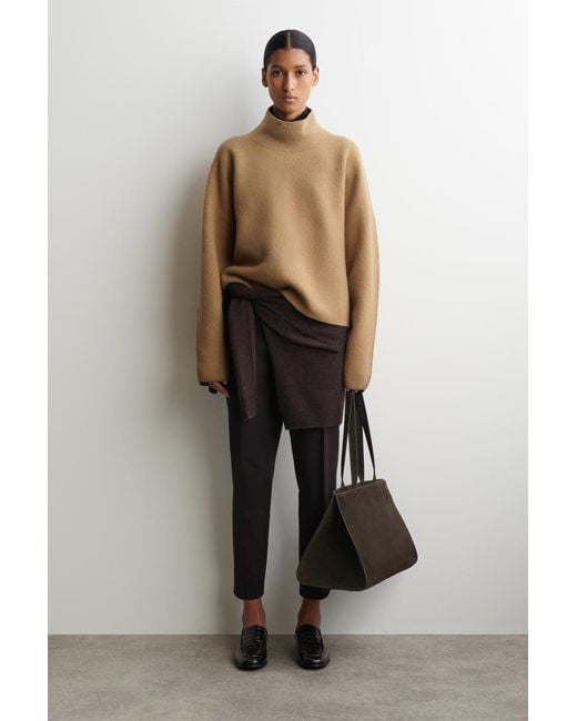 COS Natural Boiled-Wool Funnel-Neck Jumper