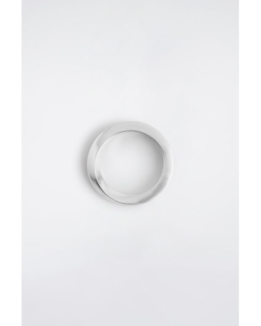 COS White Twisted Sterling Ring for men