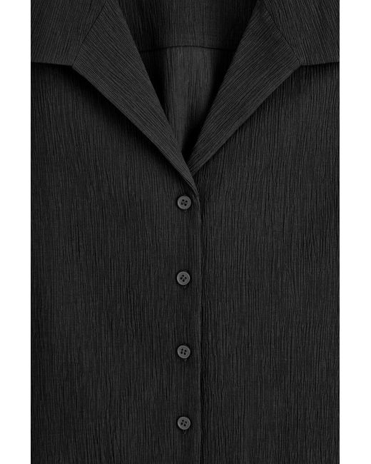 COS Black Crinkled-Jersey Shirt