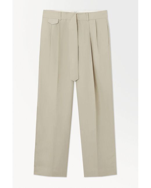 COS White The Pleated Pants for men
