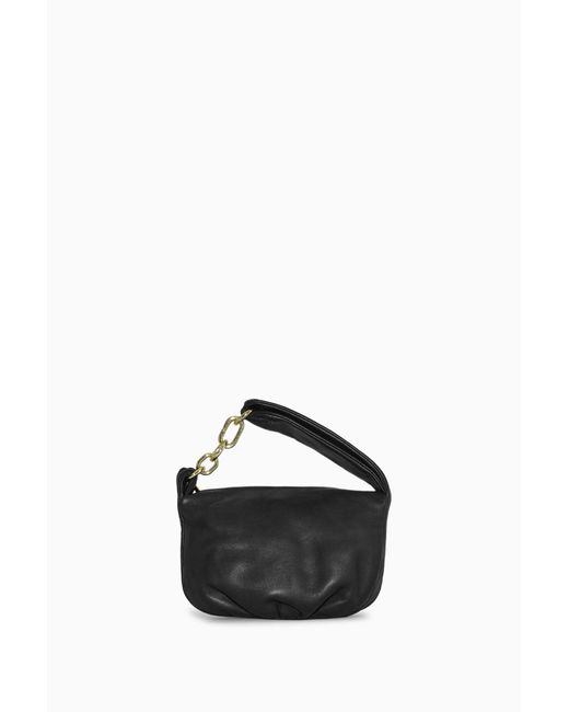 COS Black Micro Leather Chain Bag